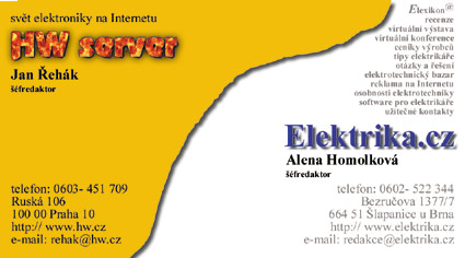 Společná vizitka s HW serverem