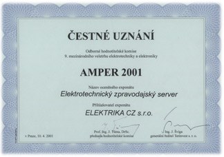 Čestné uznání AMPER 01